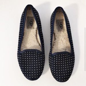 NWOB Ugg Alloway Shearling Lined Studded Flats